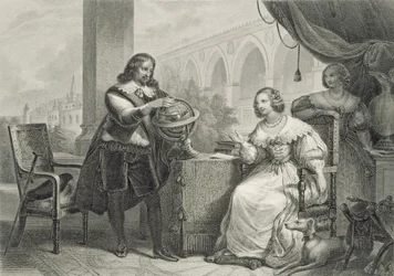Kristýna (1626-1989), švédská královna, ze série Slavné ženy, vyryl Jean Denis Nargeot (1795-1865)